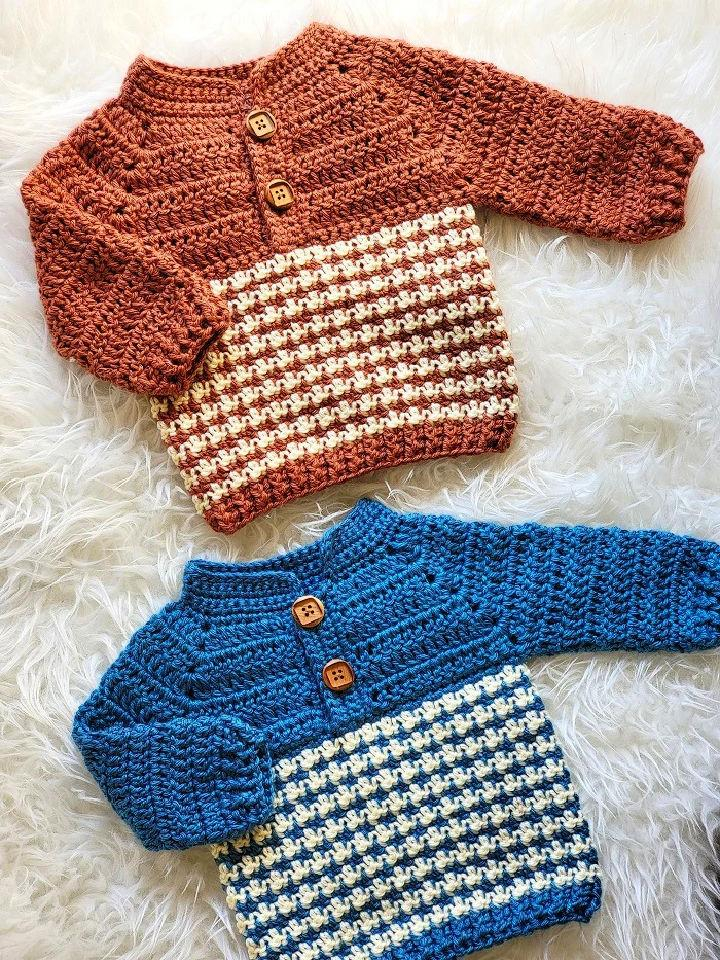 30 Free Crochet Baby Sweater Patterns Blitsy
