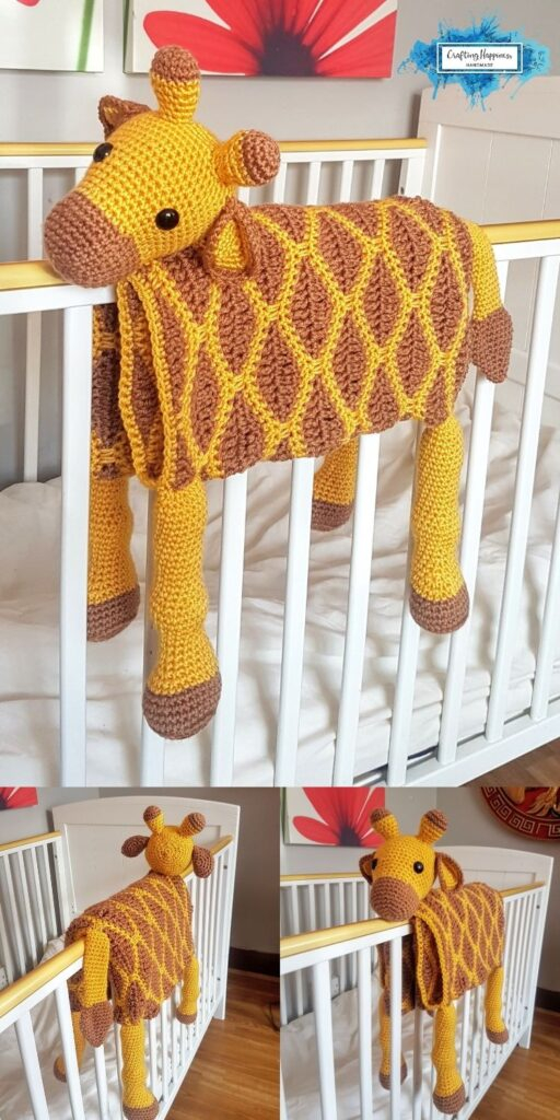 3in1 Giraffe Baby Blanket Crochet Pattern Crafting Happiness