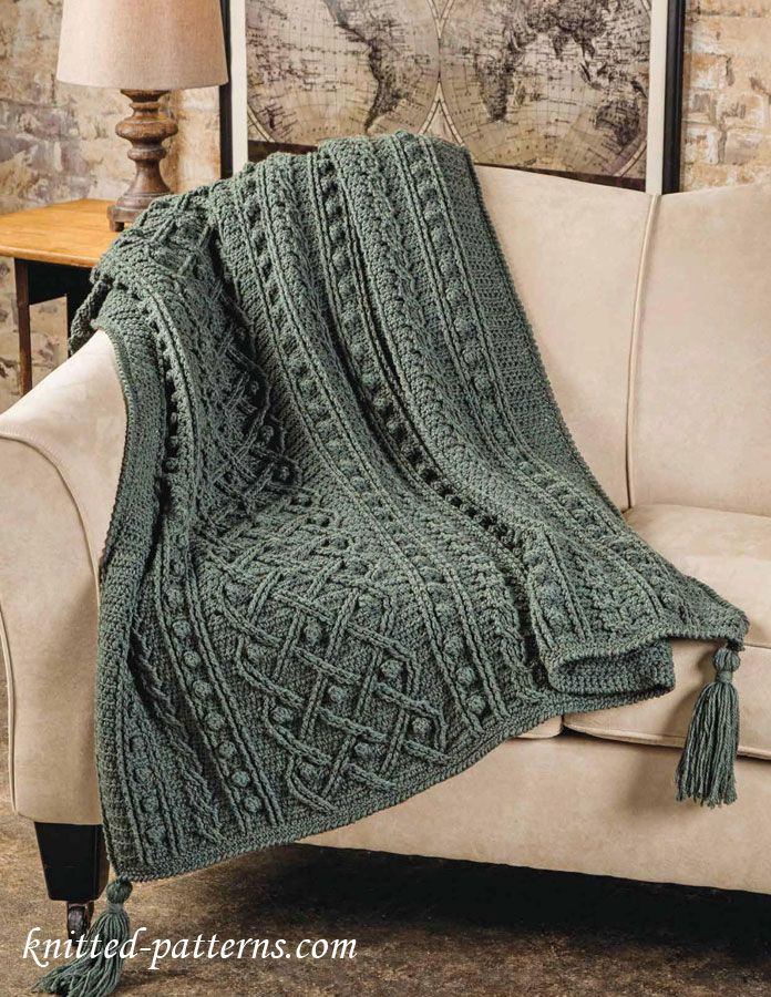 Aran Blanket Crochet Pattern Afghan Afghans Patterns Simple 