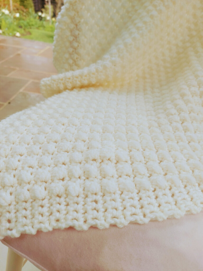 Aran Crochet Baby Blanket Pattern Autumn Winter Soft Cosy Baby 