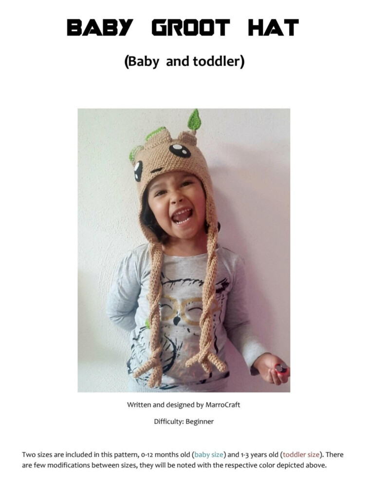 Baby Groot Hat Crochet Pattern All Sizes Etsy