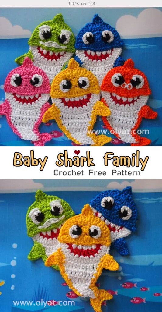 Baby Shark And His Family Free Crochet Pattern