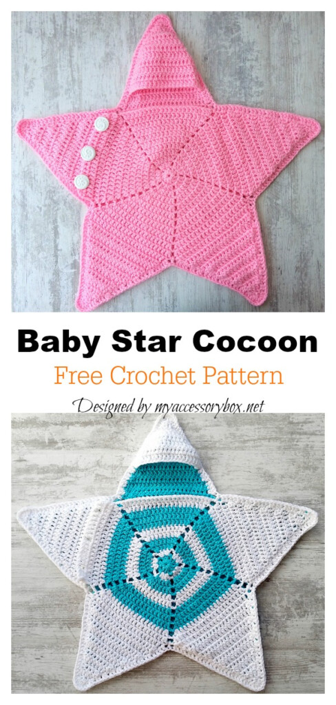 Baby Star Cocoon Baby Blanket Wrap Cozy Free Crochet Pattern Cool 