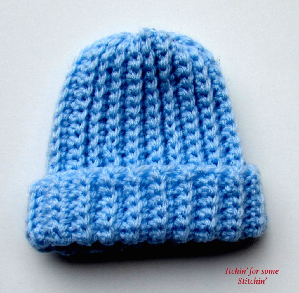 Basic Crochet Ribbed Baby Beanie Pattern By ItchforsomeStitch