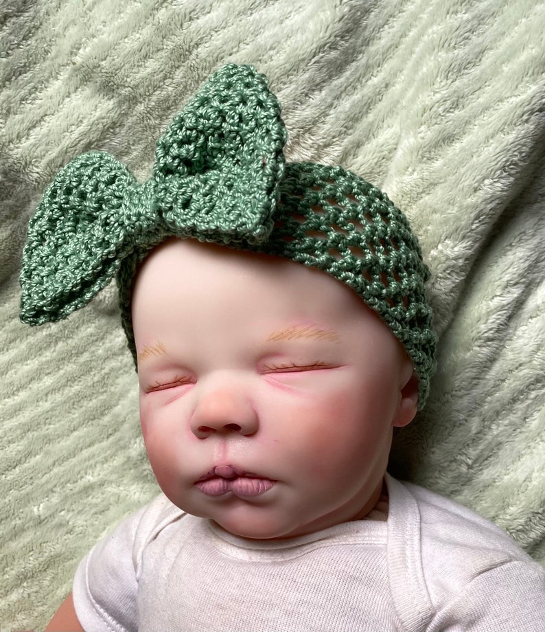 Big Bow Baby Headwrap Crochet Pattern Newborn 6 Months Etsy