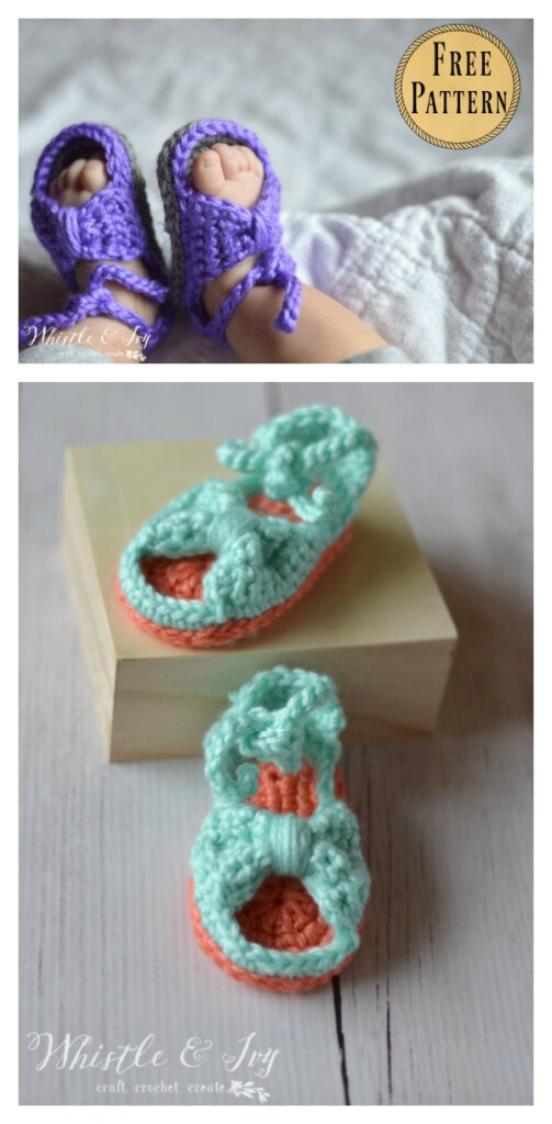 Bitty Bow Baby Sandals Free Crochet Pattern Cool Creativities