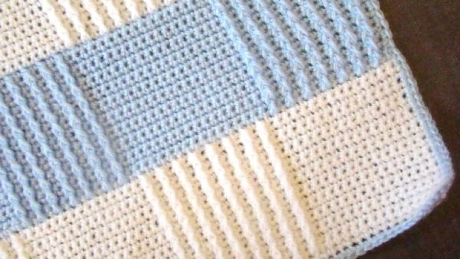 Blue Baby Blanket Crochet Pattern Gena Nall