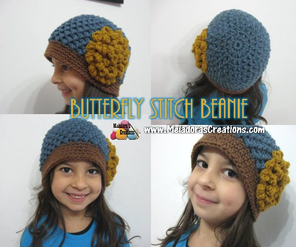 Butterfly Stitch Crochet Beanie Free Crochet Pattern And Video 