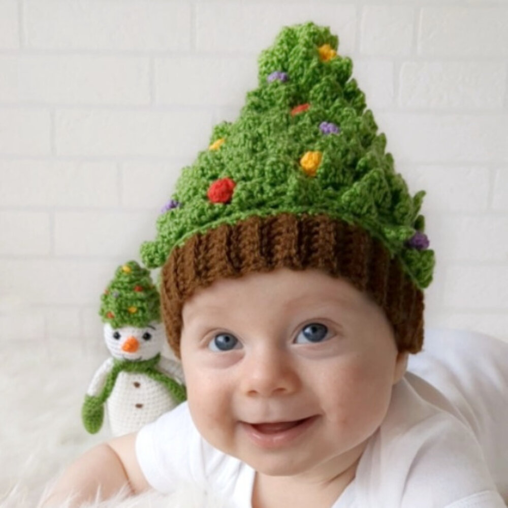 Christmas Tree Baby Hat Crochet Pattern