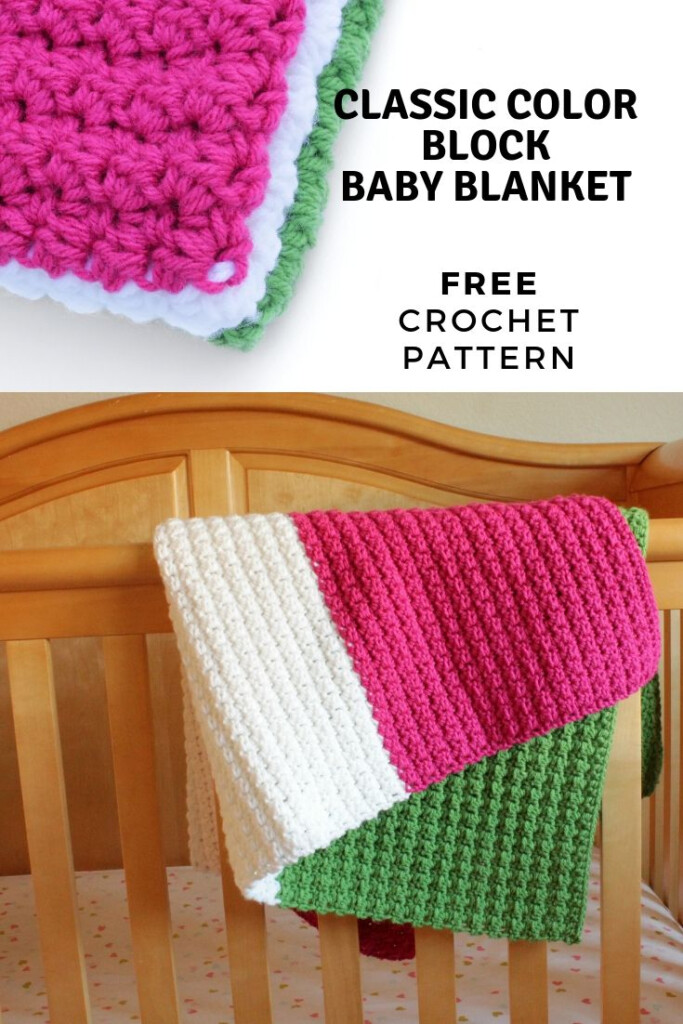 Classic Color Block Crochet Blanket Pattern