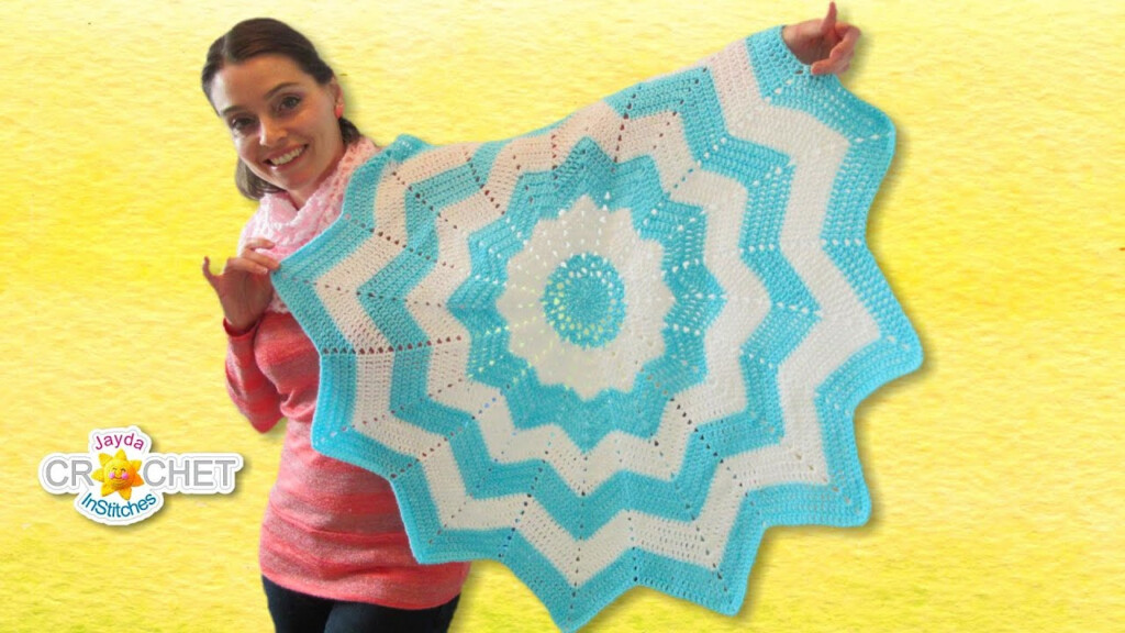 Classic Round Ripple Crochet Baby Blanket Sunburst Pattern YouTube