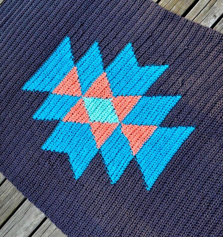 Crochet Aztec Baby Blanket Throw Crochet Tribal By ArrowChasing