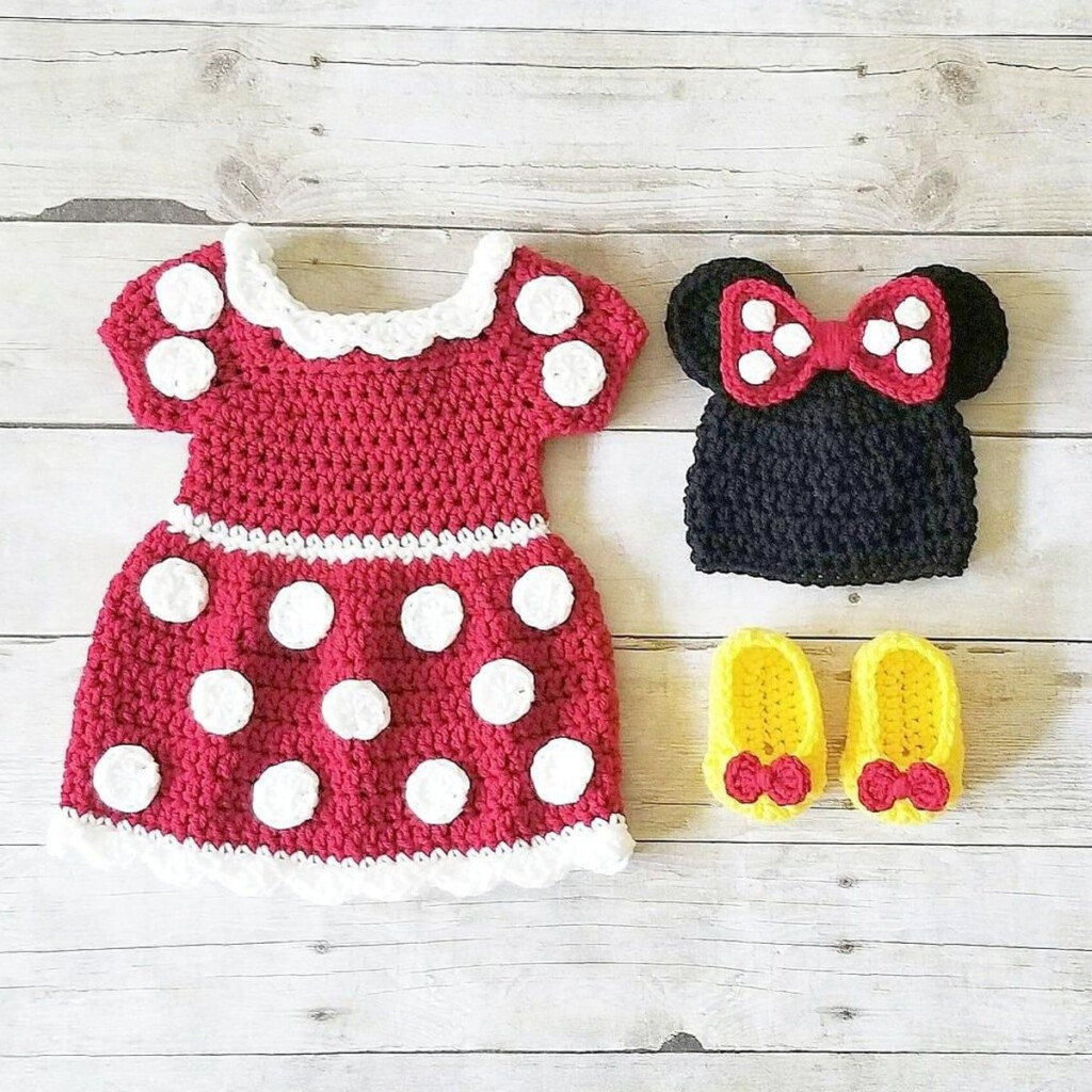 Crochet Baby Minnie Mouse Dress Set Crochet Baby Crochet Baby Photo 
