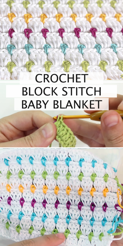 Crochet Block Stitch Baby Blanket Easy Free Video Tutorial
