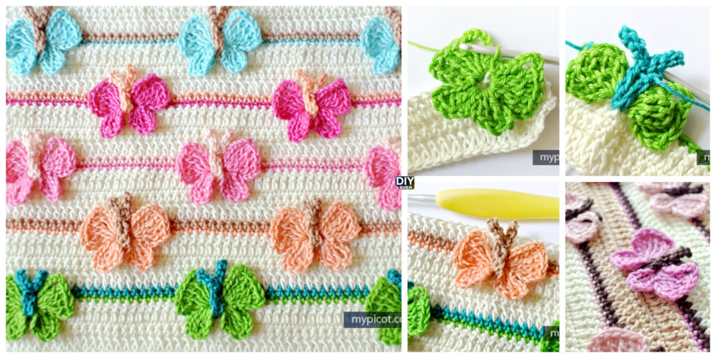 Crochet Butterfly Baby Blanket Free Pattern DIY 4 EVER
