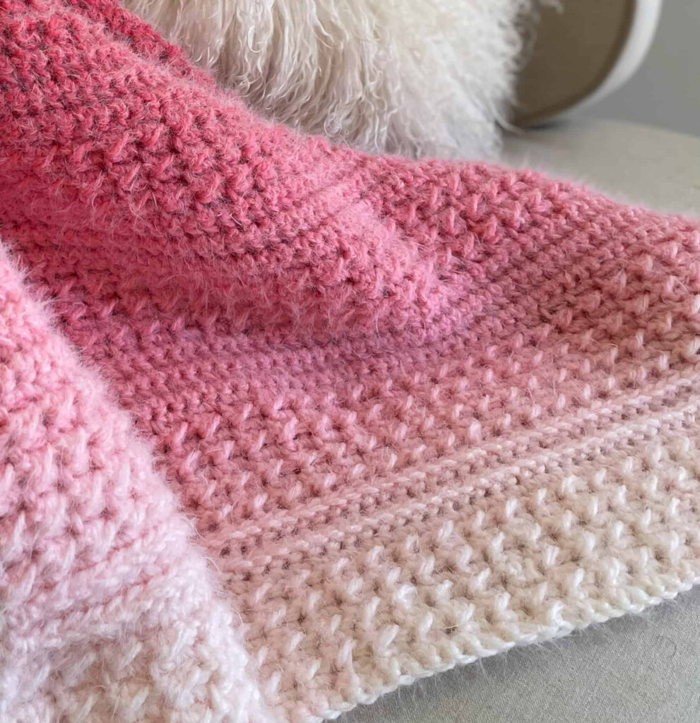 Crochet Caron Halo Double Ombre Baby Texture Blanket Daisy Farm Crafts