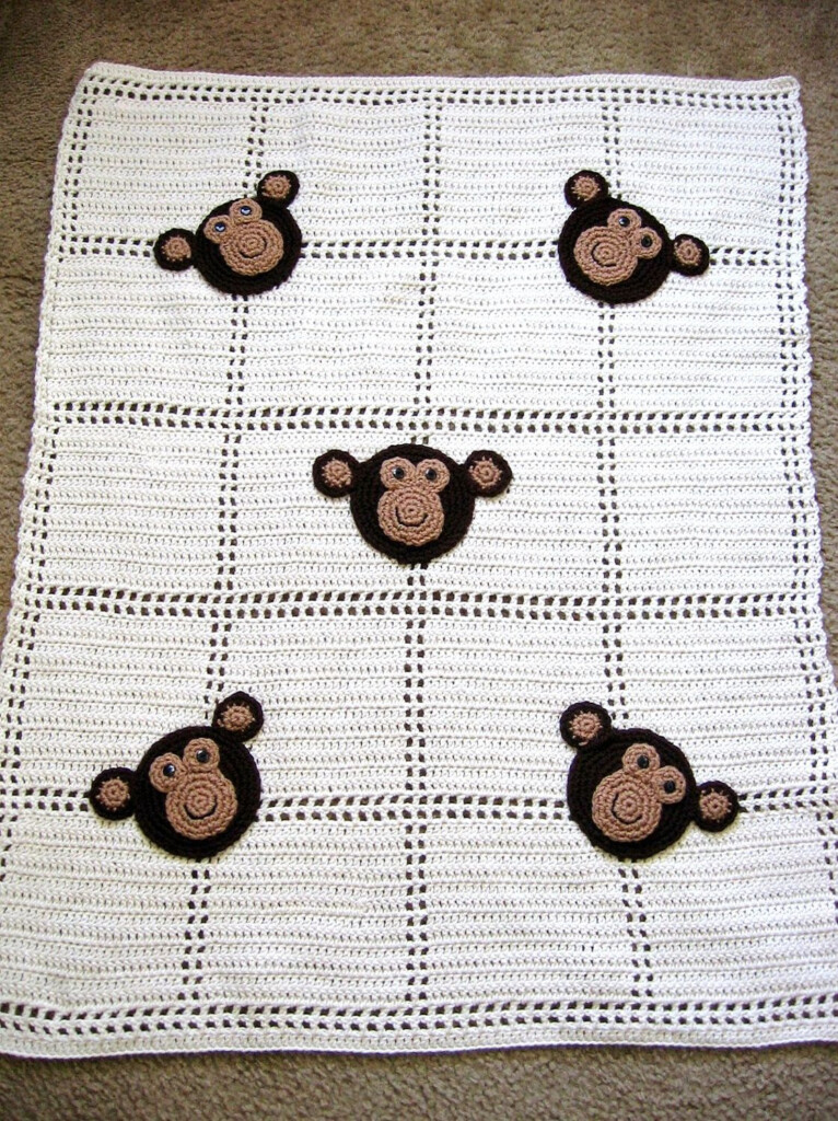Crochet Monkey Blanket Crochet Monkey Baby Boy Crochet Blanket 