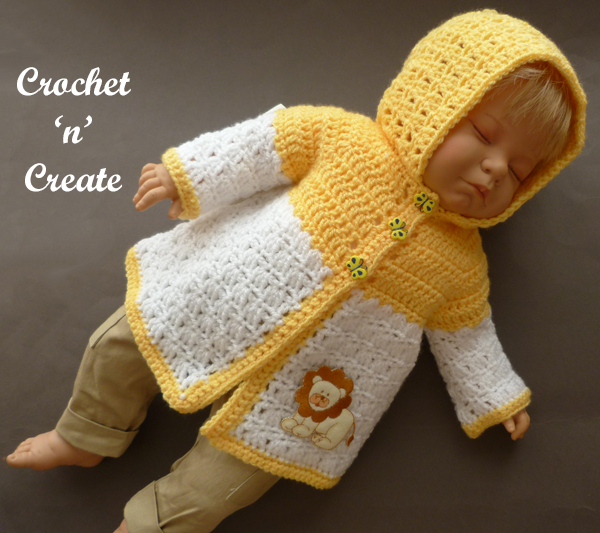 Crochet Newborn Hooded Coat Free Pattern On Crochetncreate