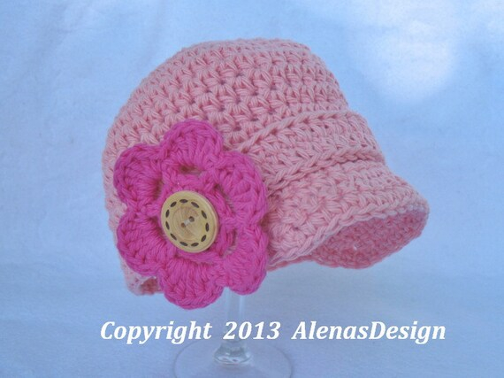 Crochet Pattern 082 Baby Visor Beanie Hat 0 3 3 6 6 24 Months 