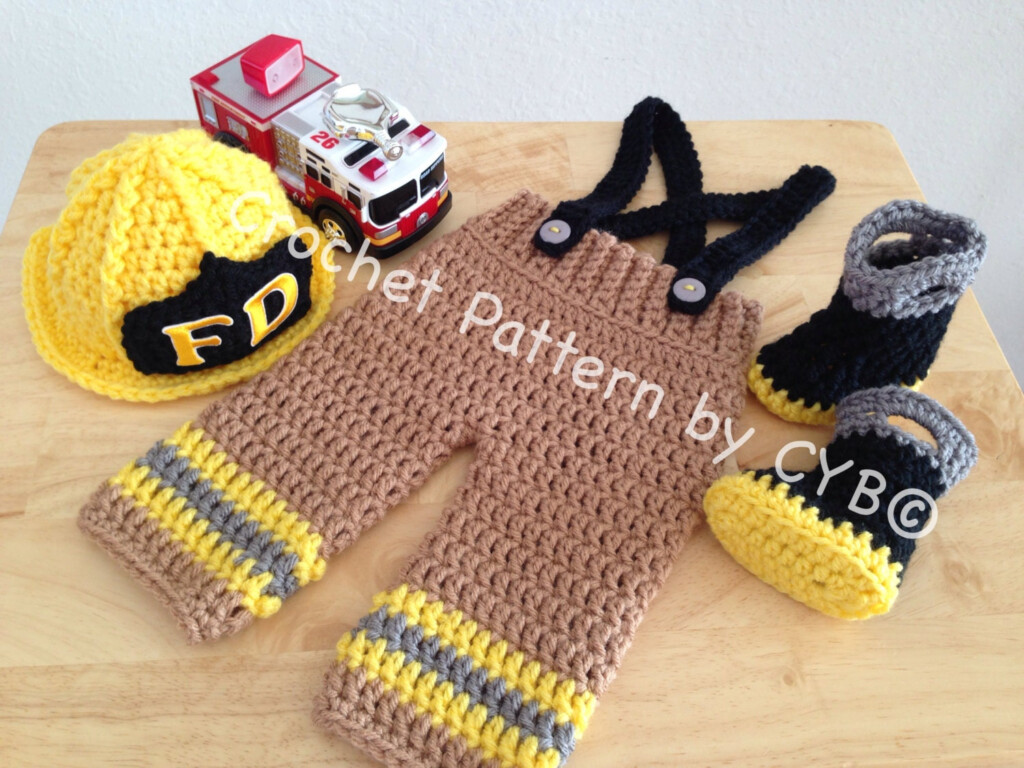 CROCHET PATTERN 3 Month Size Baby Firefighter Fireman Hat