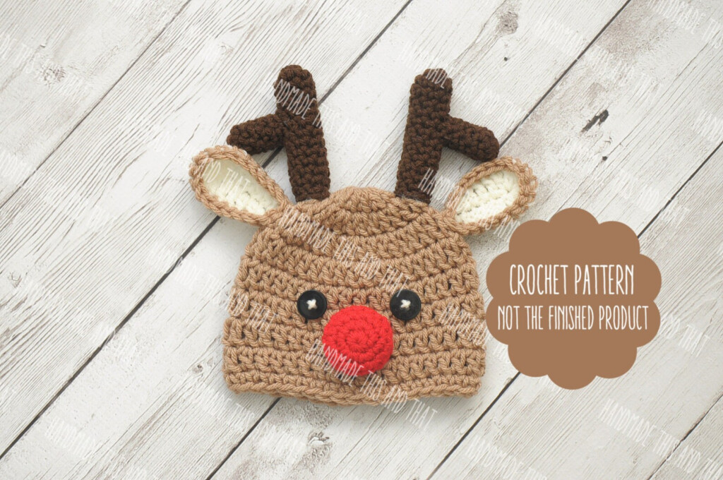 CROCHET PATTERN Baby Reindeer Hat Newborn Reindeer Hat Etsy