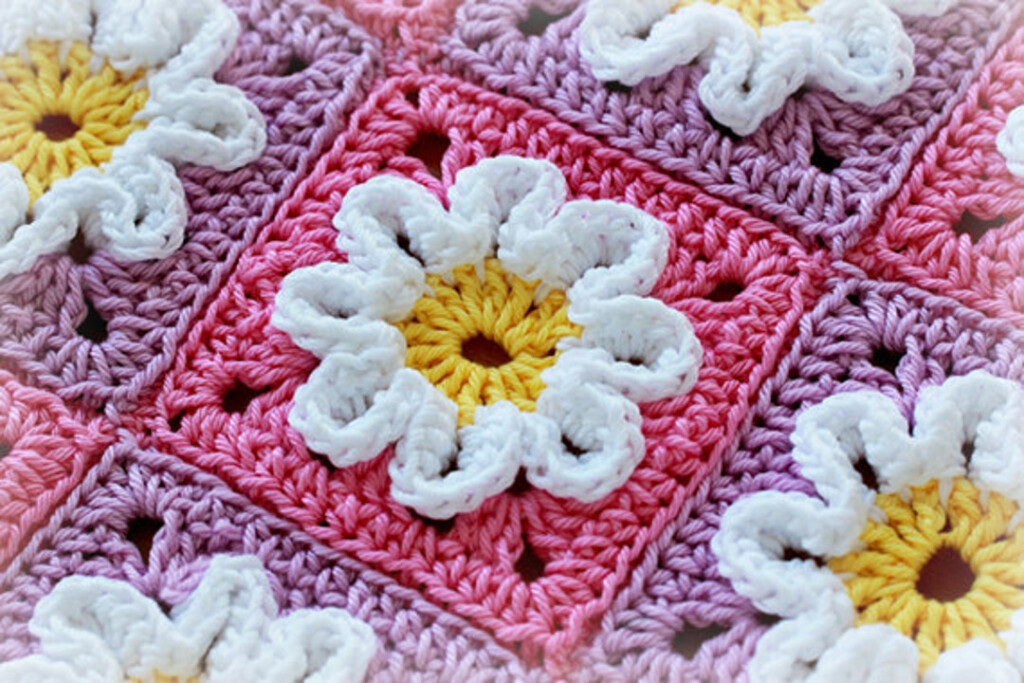 Crochet Pattern Crochet 3D Flower Baby Blanket pattern No 003 