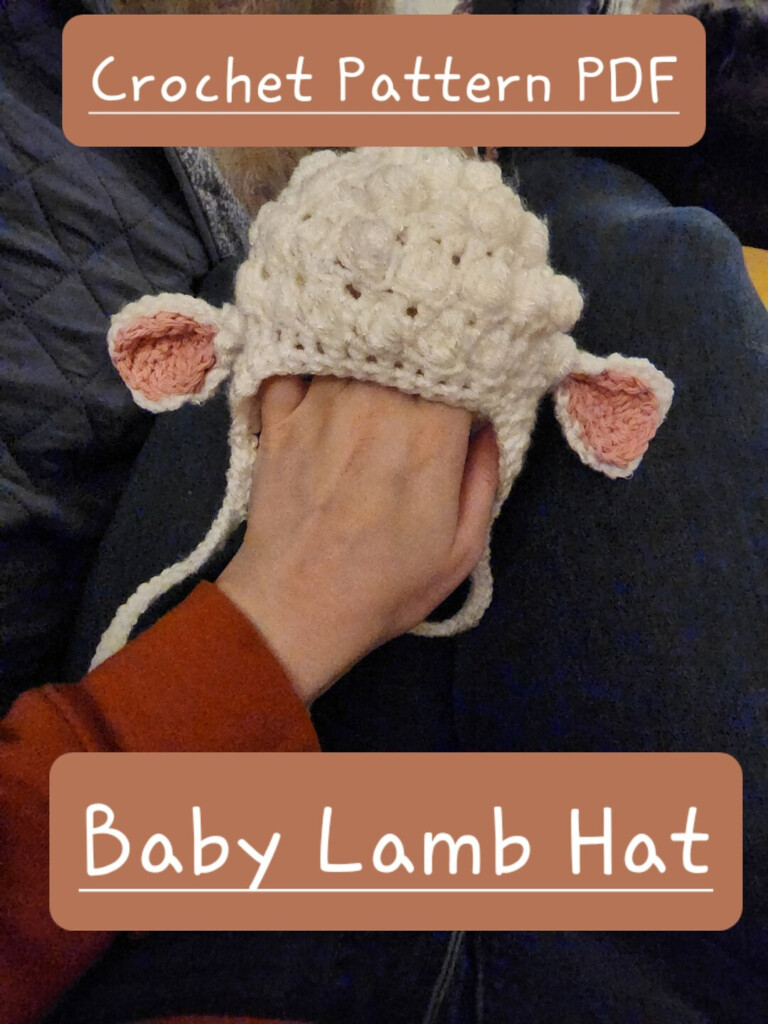 Crochet Pattern Handmade Baby Lamb Hat PDF Downloadable Newborn 0 12 