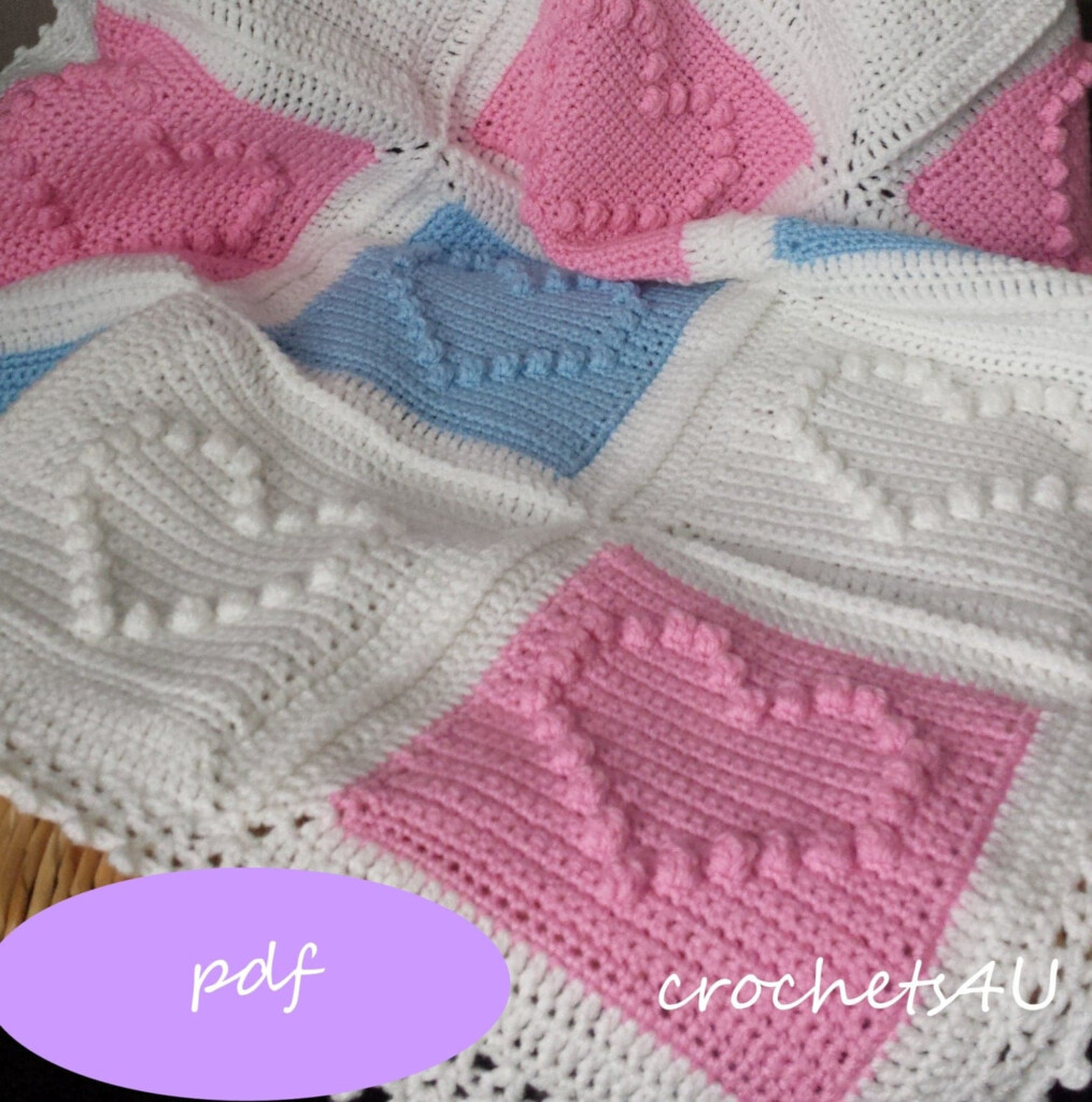 Crochet Pattern Heart Afghan Crochet Blanket Pattern Baby