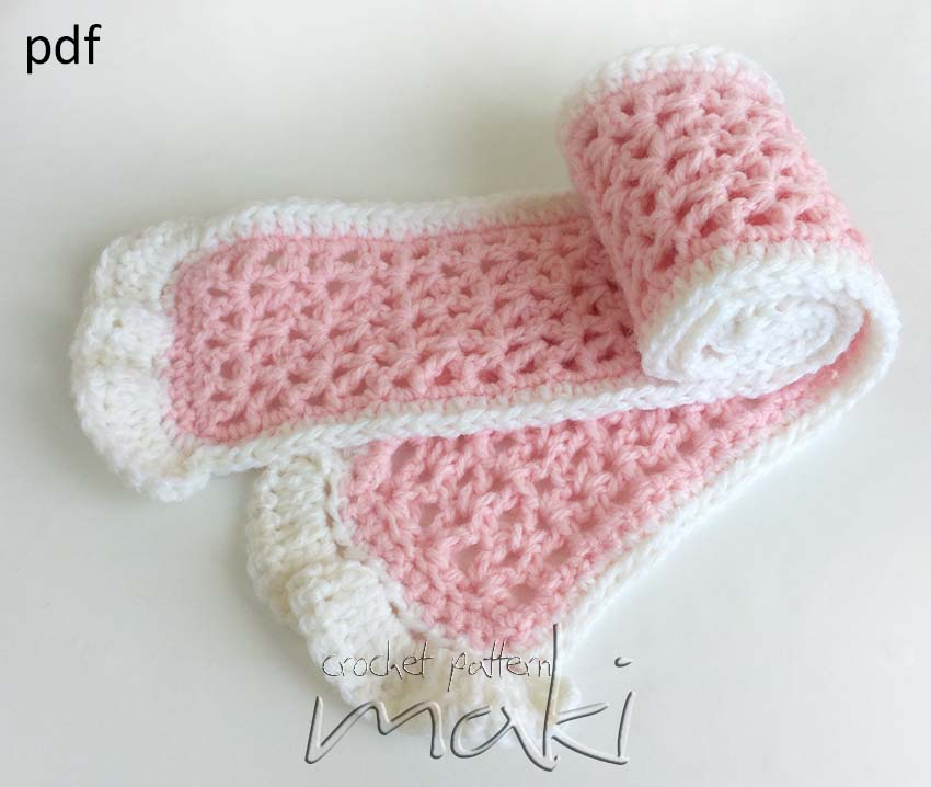Crochet Pattern Scarf For Baby Toddler Or Adult Full Of Large 