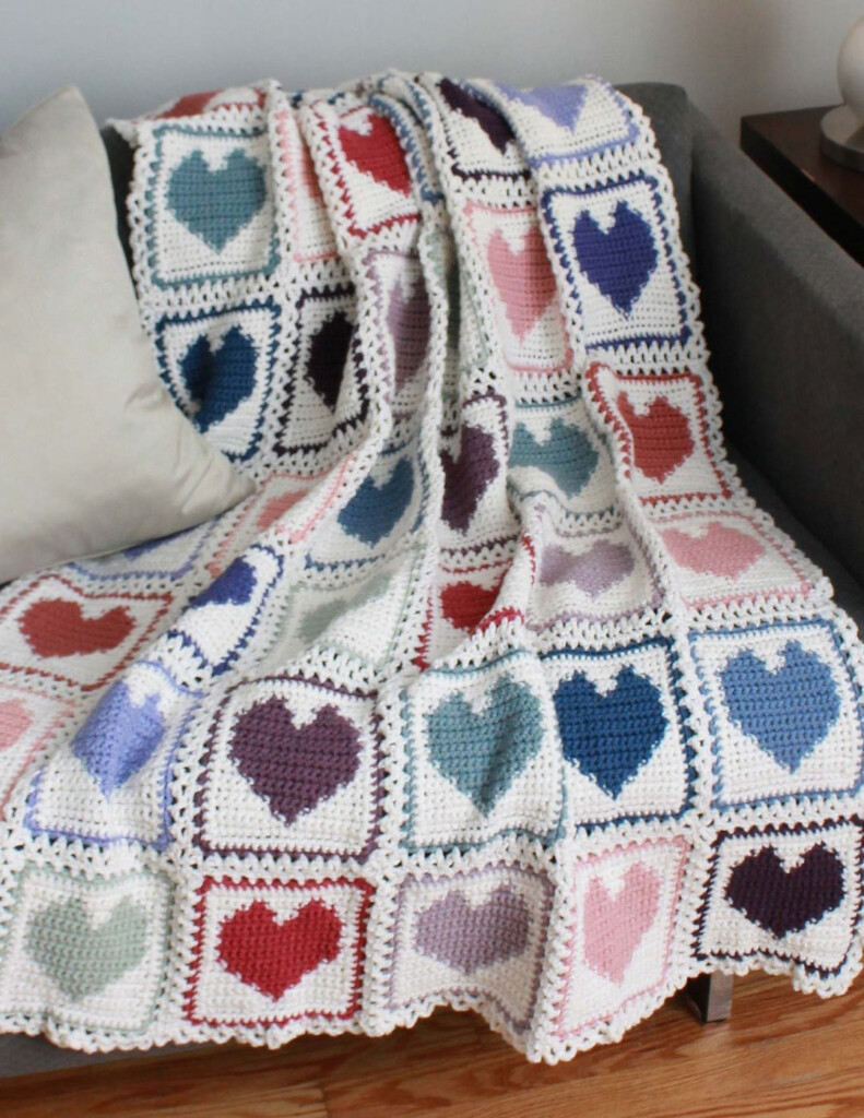 Crochet The Hearts a Plenty Afghan For Baby Craftdrawer