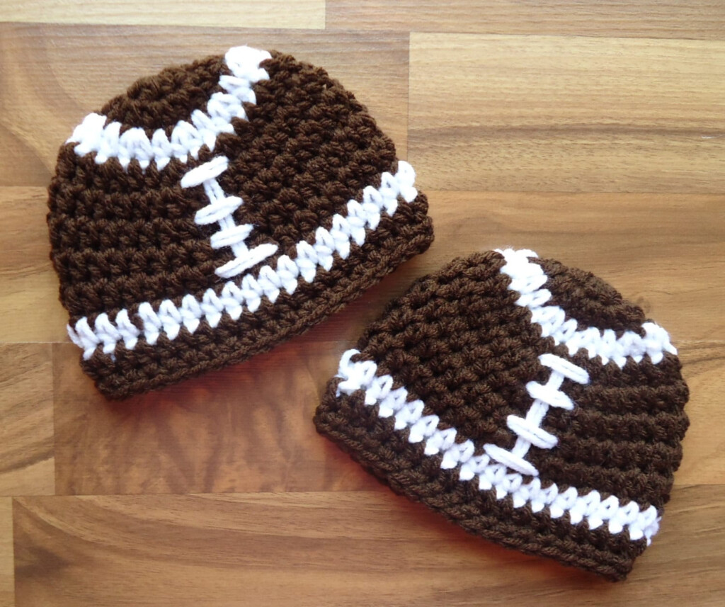 Crocheted Baby Boy Football Hats Twins Football Hat Set