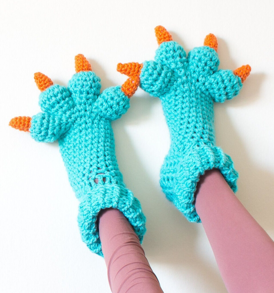 DIY Crochet Monster Feet Slippers PatternThis Is A 5 Pattern From 