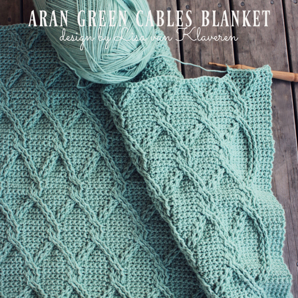 Download Now CROCHET PATTERN Aran Green Cables Blanket Etsy Crochet 