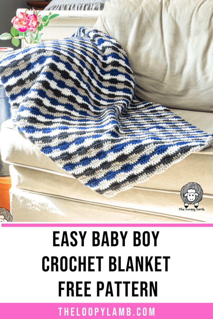 Easy Baby Boy Crochet Blanket Free Pattern The Loopy Lamb