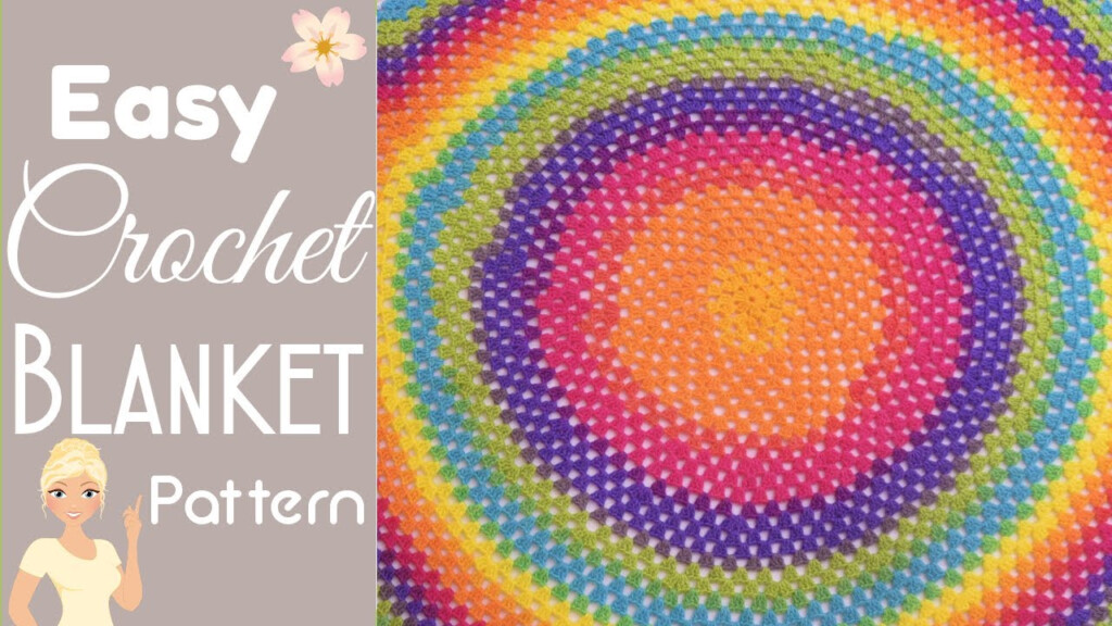 Easy Round Granny Square Baby Blanket Circle Crochet Blanket 