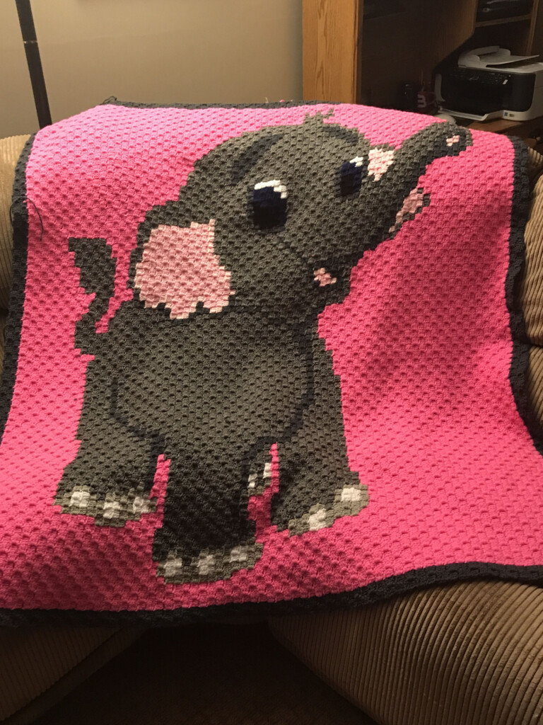 Elephant Baby Blanket Crochet Pattern