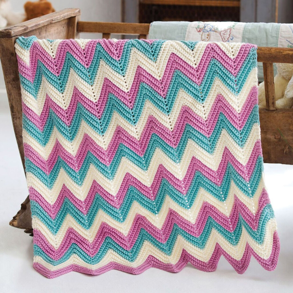 Free Caron Zig Zag Crochet Baby Blanket Pattern Zig Zag Crochet 