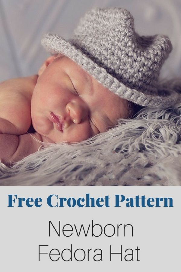 Free Crochet Pattern An Adorable Newborn Crochet Fedora Hat Pattern 