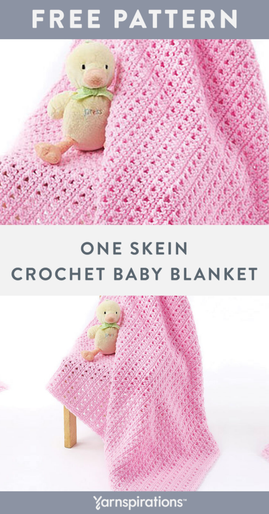 Free One Skein Baby Blanket Crochet Pattern Using Caron One Pound Yarn 
