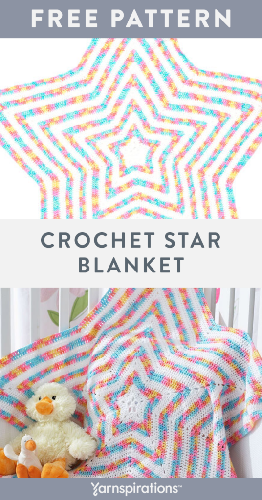 Free Star Blanket Crochet Pattern Using Bernat Baby Coordinates Yarn 