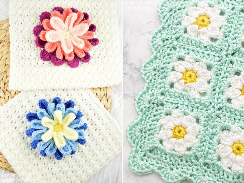 Gorgeous Flower Baby Blankets With Free Crochet Patterns
