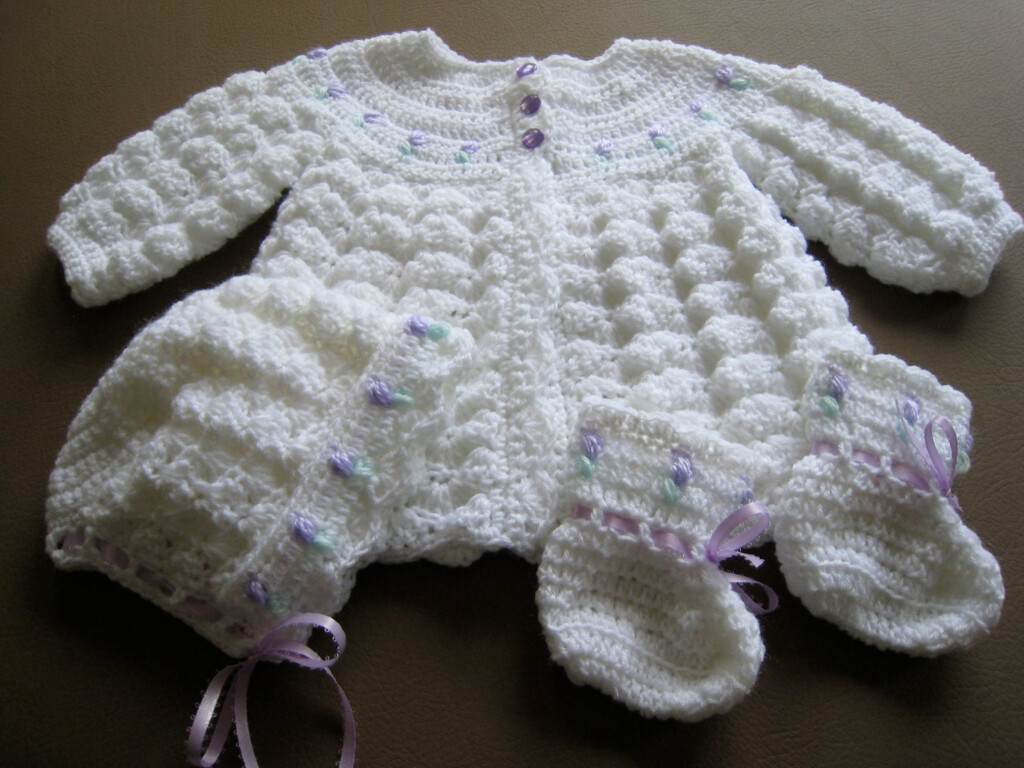 Handmade Crochet Baby GIrls Sweater Set With By Canamcreations