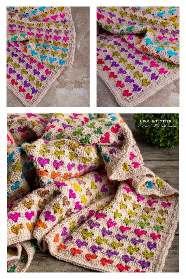 Heart Baby Blanket Crochet Pattern DIY Magazine