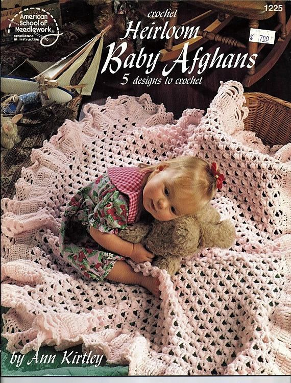 Heirloom Baby Afghans Crochet Pattern Book American School Of Etsy 