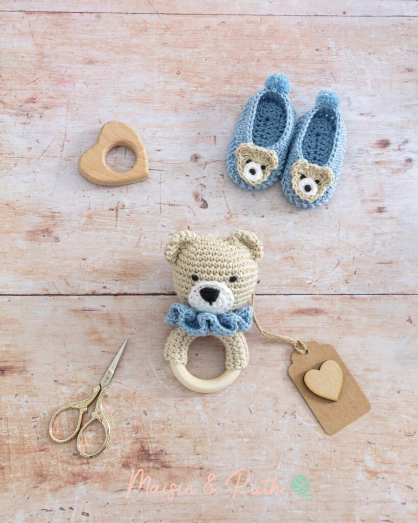 How To Crochet A Baby Rattle Teddy Bear Teether Maisie And Ruth