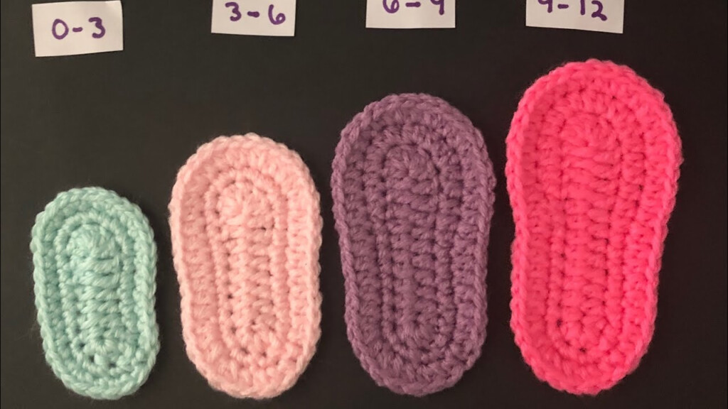How To Crochet Baby Shoes Sole 0 12 Months YouTube