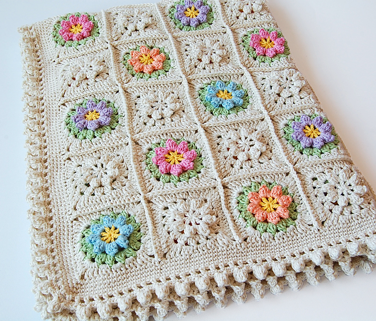 How To Make A Crochet Flower Baby Blanket Best Flower Site