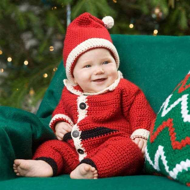 Infant Santa Suit Outfit Romper Free Crochet Pattern In 2020 Crochet 