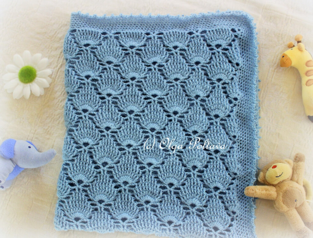Lacy Crochet Blue Lace Baby Blanket