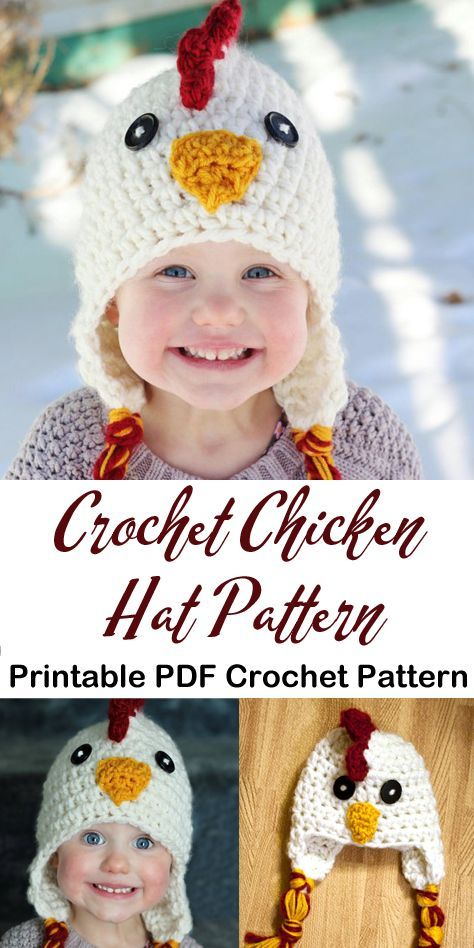 Make A Cute Chicken Hat Crochet Baby Hat Patterns Crochet Animal 